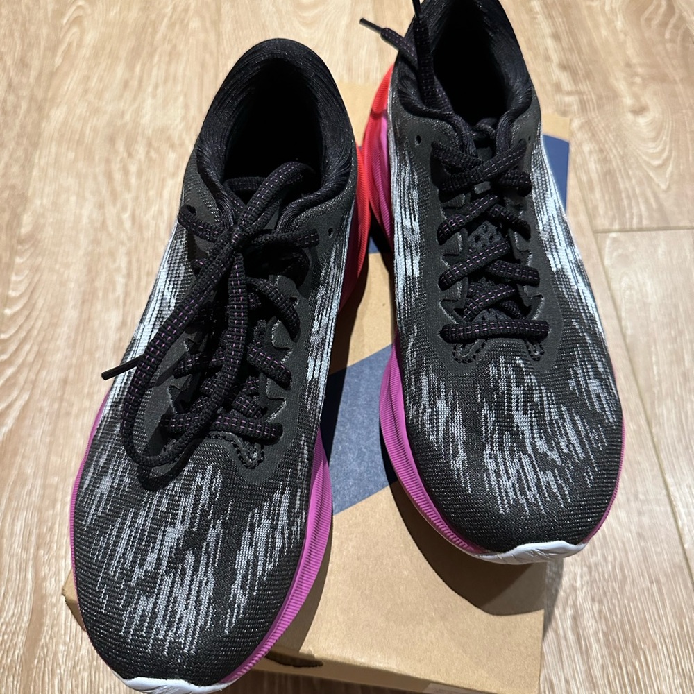 Asics Novablast 3 Black and Pink Athletic Shoes